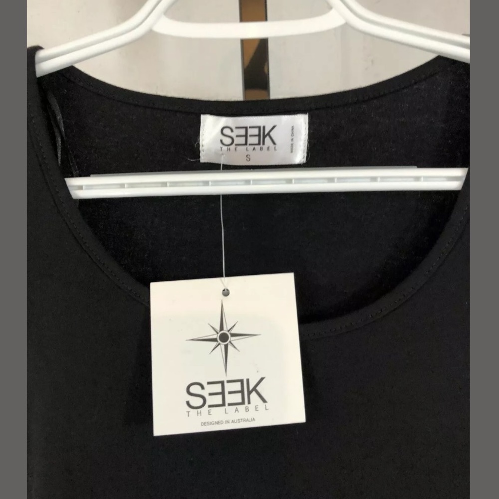 Seek The Label Side Snap Mini Dress Black White - Picture 6 of 6